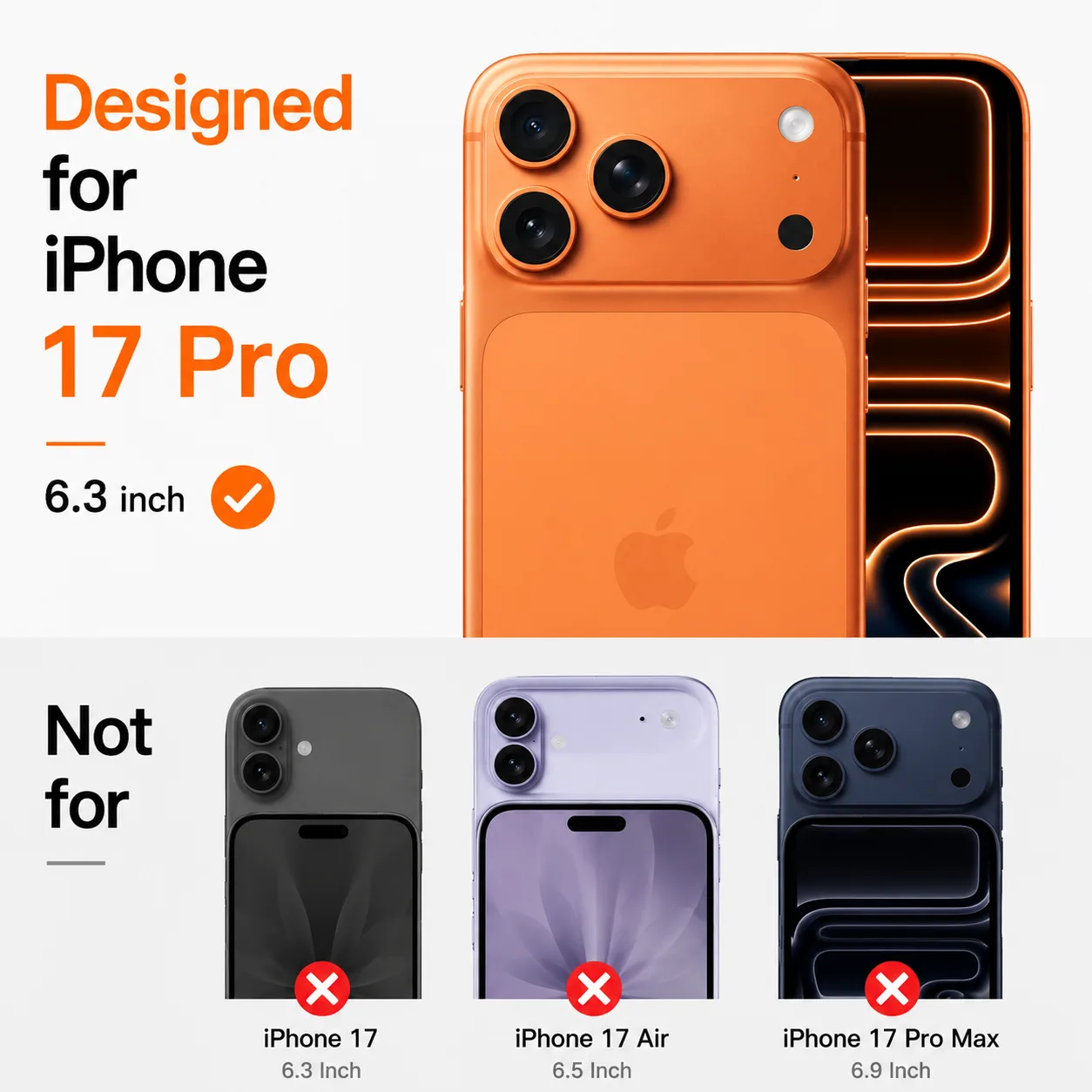 Pelicula de Vidro Camera Traseira iPhone 17 Pro Laranja Pelicula de Vidro Camera Traseira iPhone 17 Pro Laranja