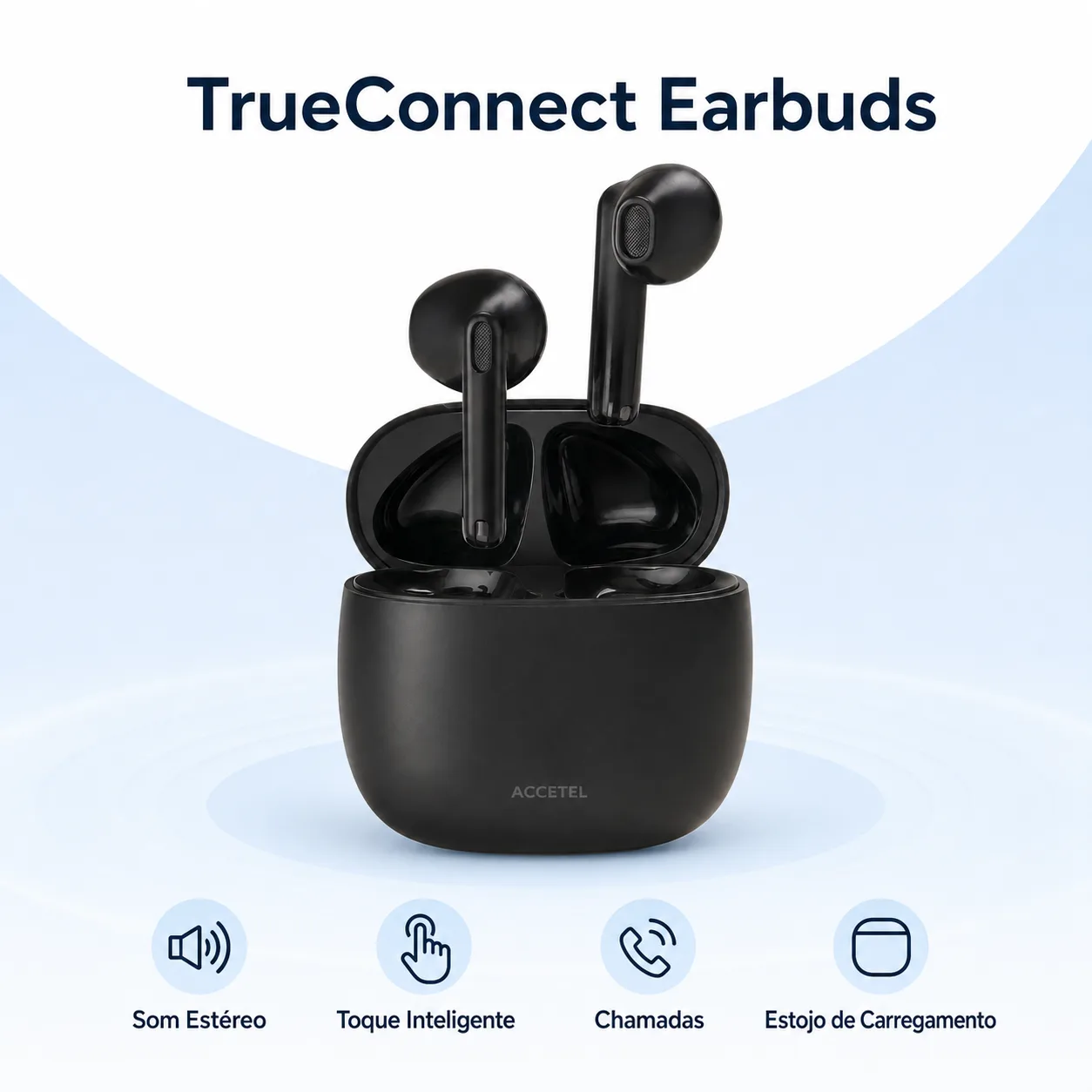 Auriculares TWS ACCETEL W30BB TrueConnect Sem Fios Preto Auriculares TWS ACCETEL W30BB TrueConnect preto imagem 4