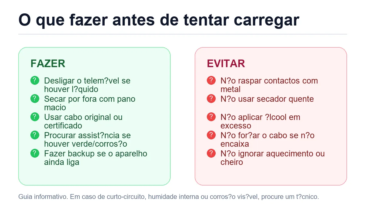 Porta de carregamento oxidada: o que fazer antes de ligar o cabo O que fazer e o que evitar quando a porta USB-C esta oxidada