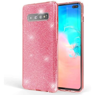 Capa Samsung Galaxy S10 Purpurina Brilhante - Dourado Rosa