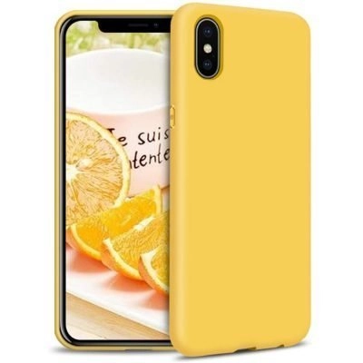 Capa iPhone X XS MAX Silicone Líquido - Amarelo