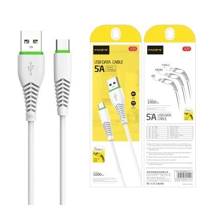 Cabo USB para Type-C / USB-C (Maimi - 5A - 1M - Branco)
