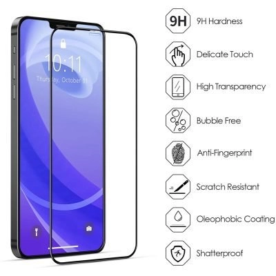 Película de Vidro Temperado iPhone 12 - Full Screen 9H Premium