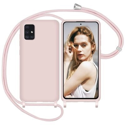 Capa Samsung Galaxy A51 A71 com Cordão - Rosa