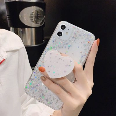 Capa iPhone Star Glitter com Suporte - Branco