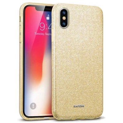 Capa iPhone XS Max Purpurina Brilhante - Dourado