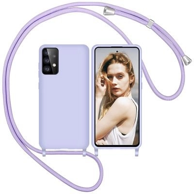 Capa Samsung Galaxy A52 5G A72 com Cordão - Lilas