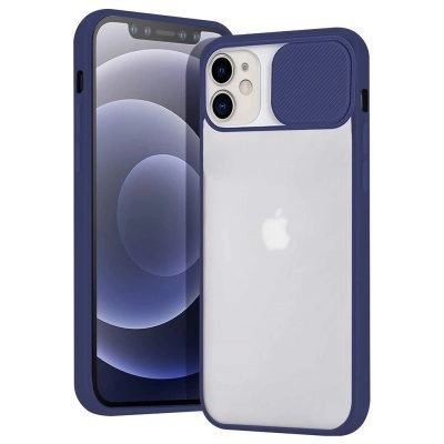 Capa iPhone 11 12 Hybrid Matte com Proteção de Câmera Azul