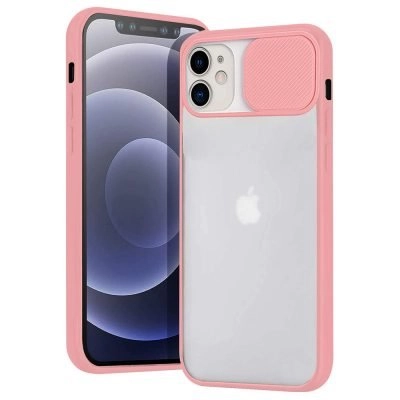 Capa iPhone 11 12 Hybrid Matte com Proteção de Câmera Rosa