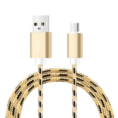 Cabo trançado Micro usb 2_4A Dourado