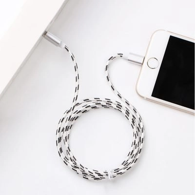 Cabo Trançado Lightning iPhone 2.4A 2M - Prata