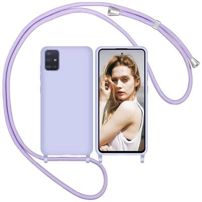 Capa Samsung Galaxy a51 a71 com Cordão - Lilas