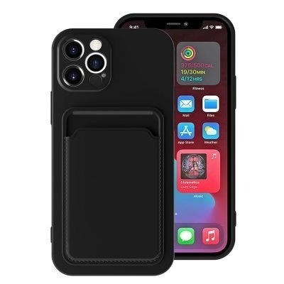 Capa Samsung iPhone com suporte para cartões - Preto