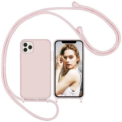 Capa iPhone 11 12 13Pro Max com Cordão - Rosa