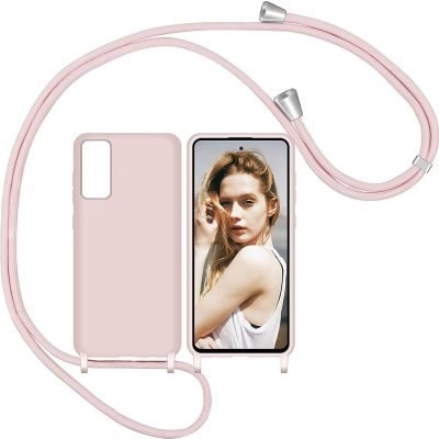 Capa Xiaomi Mi 10T | 10T Pro com Cordão - Rosa Areia