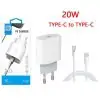 Carregador PD - A66 Charger Gloria 20W Branco (Type-C para Type-c)_