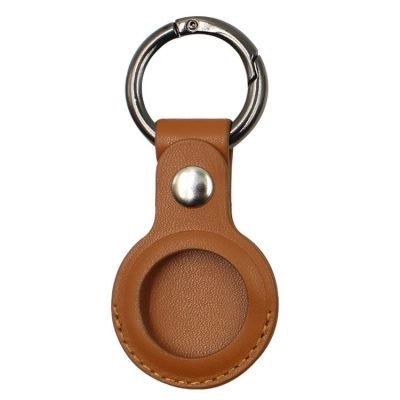 Porta‑chaves em Couro PU para AirTag - Castanho sela