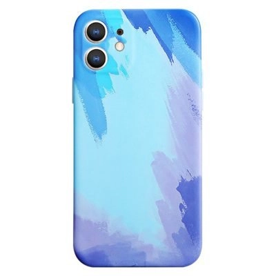 Capa iPhone 11 Silicone Aquarela - Azul