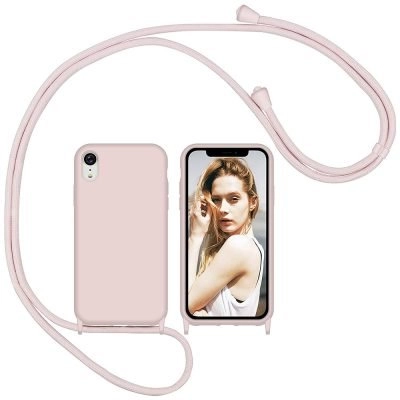 Capa iPhone XR com Cordão - Rosa Areia