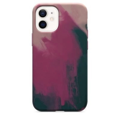 Capa iPhone 12 | 12 Pro Silicone Aquarela - Vermelho Baga