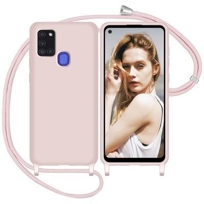 Capa Samsung Galaxy A21s com Cordão - Rosa