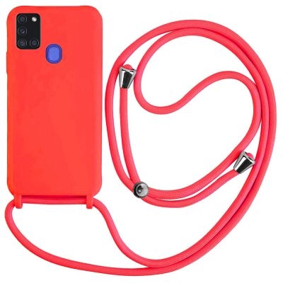 Capa Samsung Galaxy A21S com Cordão - Vermelho