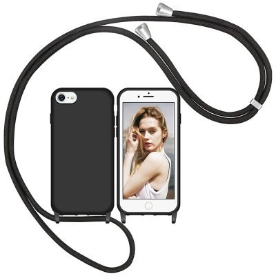 Capa iPhone 7 8 SE com Cordão - Preto