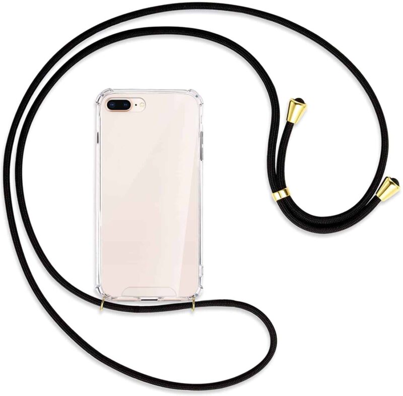 Capa iPhone 7 Plus | iPhone 8 Plus Antichoque com Cordão - Preto