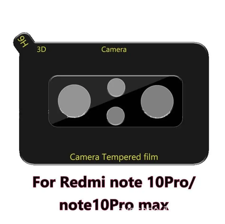 Película de Vidro Temperado Câmera Traseira Xiaomi Redmi Note 10 Pro Max - Premium Preto