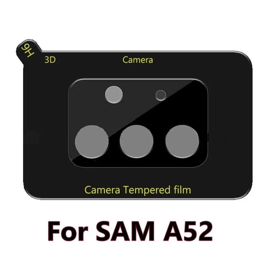 Película de Vidro Temperado Câmera Traseira Samsung Galaxy A52 | A52S - Preto