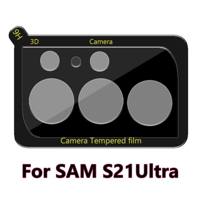Película de Vidro Temperado Câmera Traseira Samsung Galaxy S21 Ultra - Premium Preto