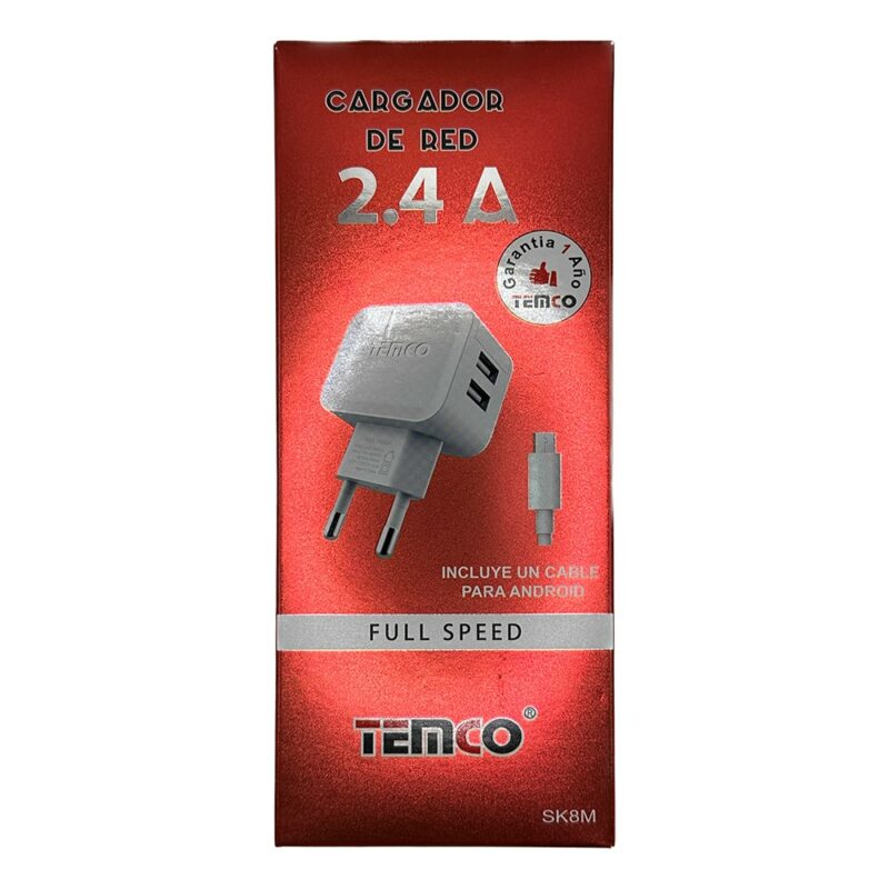 Carregador Dual USB com Cabo Micro Usb 5V 2.4A