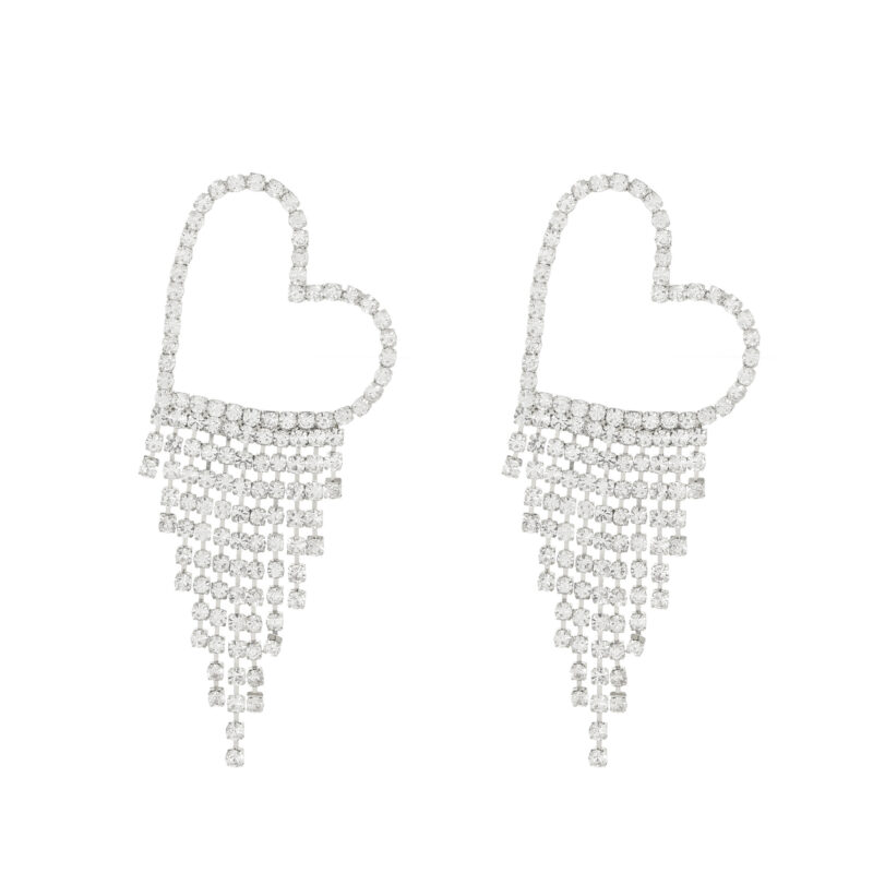 Brincos Fashion Diamante com Amor borlas