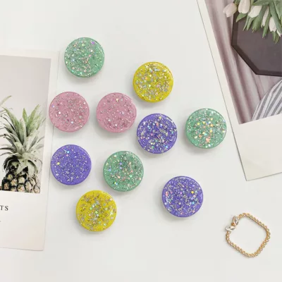 Suporte Pop Socket para Telemóvel Glitter Círculo