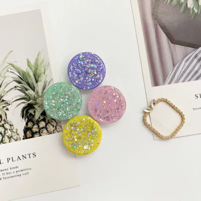 Suporte Pop Socket para Telemóvel Glitter Círculo