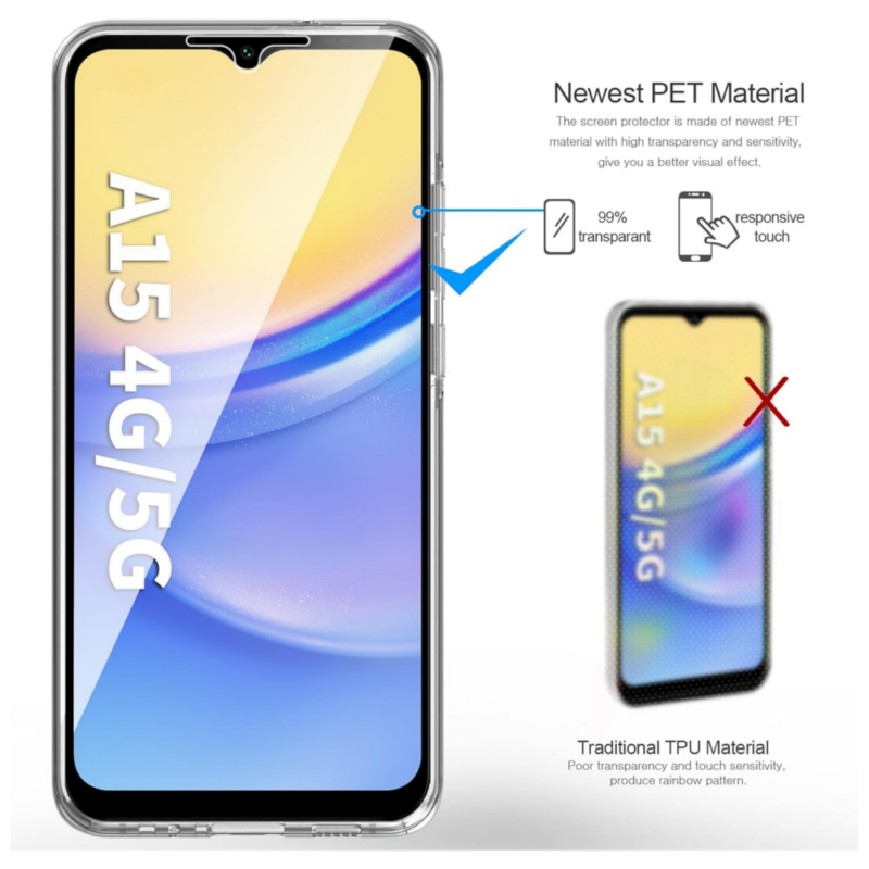 Capa 360 Samsung Galaxy A15 4G&5G - Full Cover Transparente
