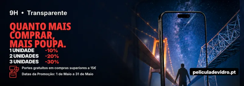 Películas de vidro e capas para telemóvel em promoção