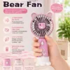 Ventoinha Portatil Little Bear USB rosa com 3 velocidades