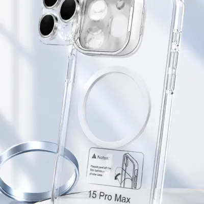 Capa iPhone 15 Pro MagSafe Cristal Transparente com Moldura Colorida