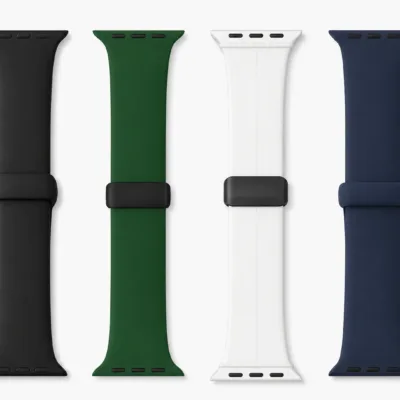 Bracelete magnetica Apple Watch em preto verde branco e azul