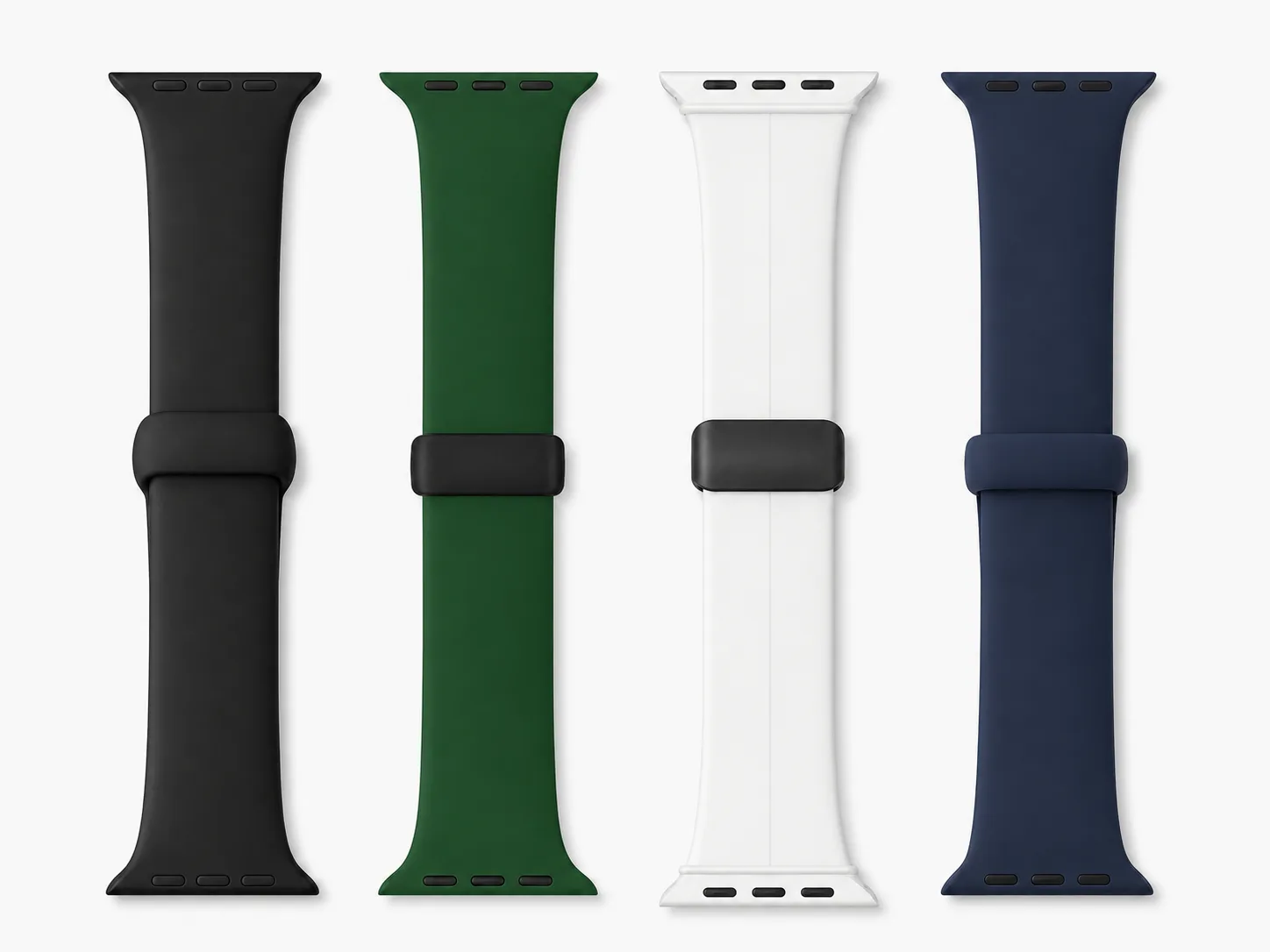 Bracelete magnetica Apple Watch em preto verde branco e azul