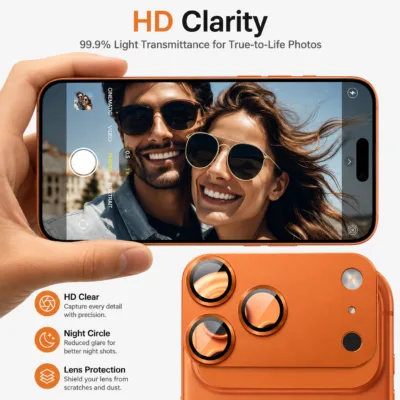 Pelicula de vidro camera traseira iPhone 17 Pro Max laranja