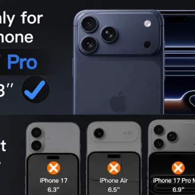 Pelicula de Vidro Camera Traseira iPhone 17 Pro - Preto