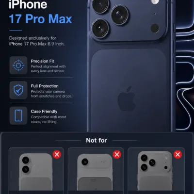 Pelicula de Vidro Camera Traseira iPhone 17 Pro Max - Azul