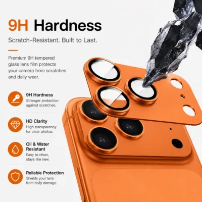Pelicula de vidro camera traseira iPhone 17 Pro Max laranja