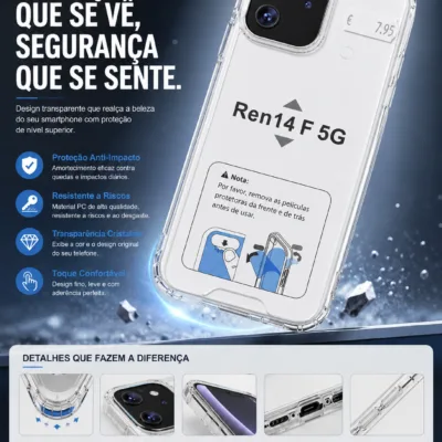 Capa OPPO Reno14 F 5G Anti Choque Transparente