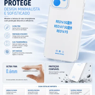 Capa OPPO Reno14 F 5G Transparente HD