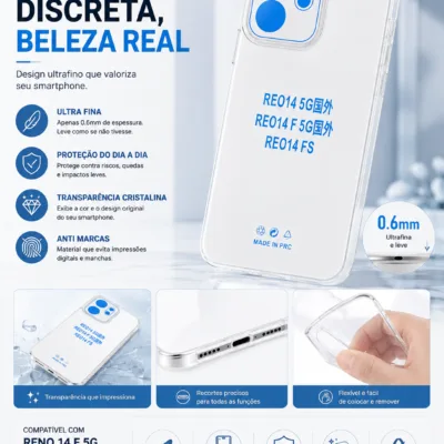 Capa OPPO Reno14 F 5G Transparente HD