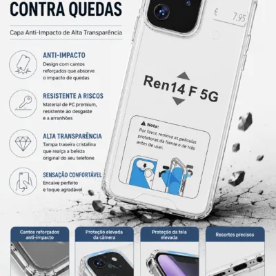 Capa OPPO Reno14 F 5G Anti Choque Transparente