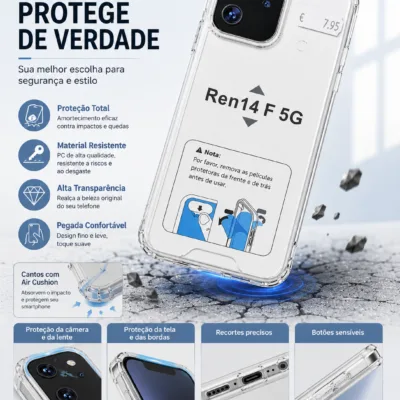 Capa OPPO Reno14 F 5G Anti Choque Transparente